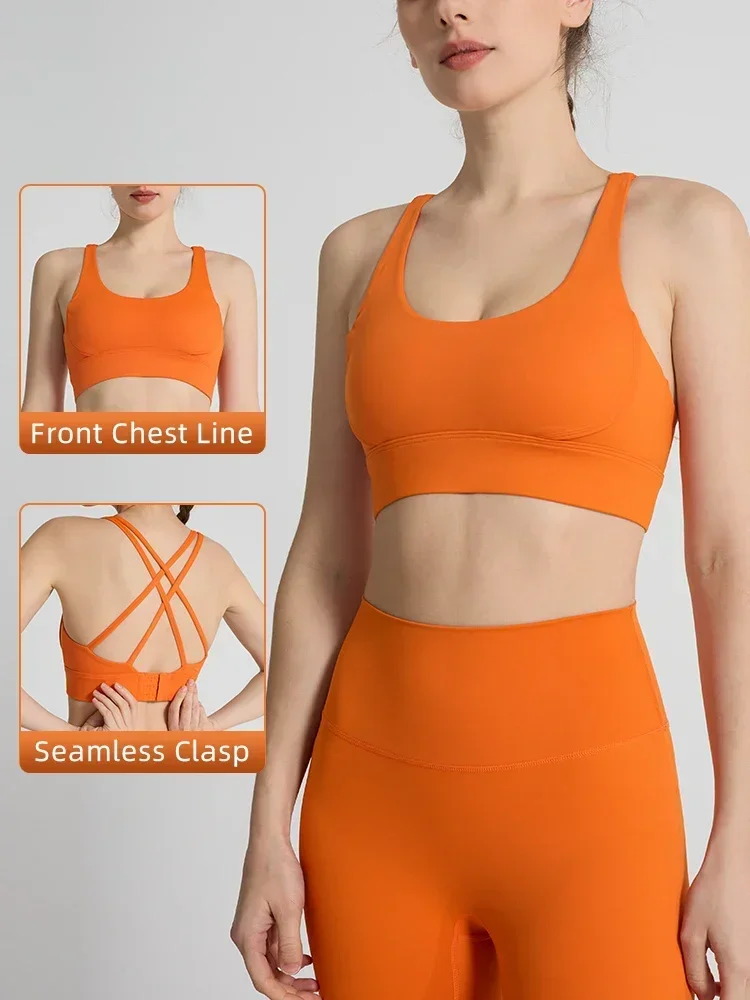 Sports Bra Racerback - Einfarbig frauen Sport-Bh Sexy Cross Strap